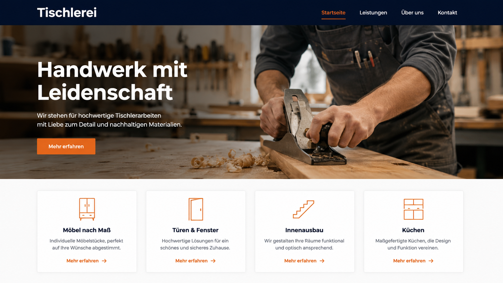 Webseite Tischlerei — roskosch.it Referenz
