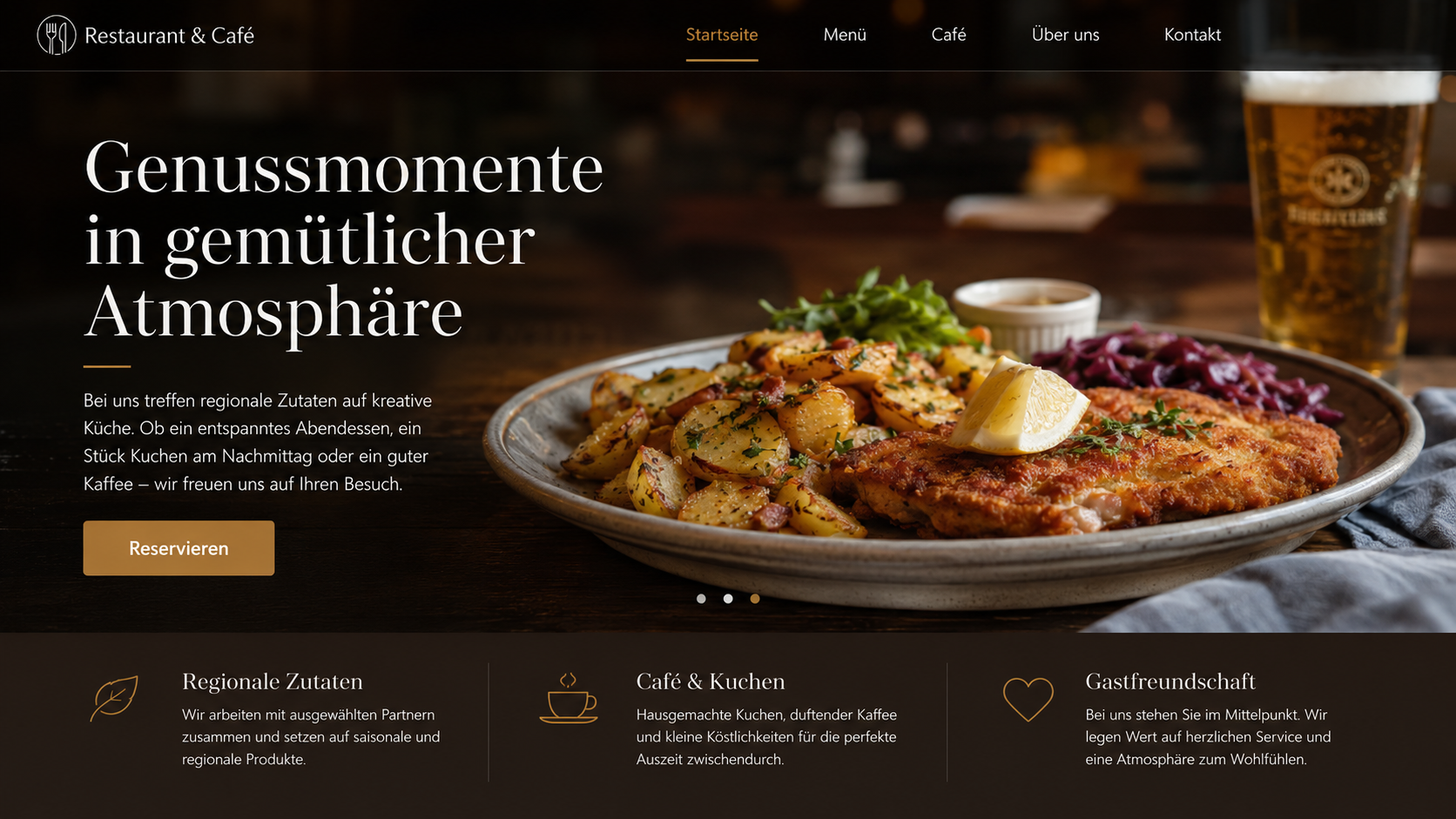 Webseite Restaurant — roskosch.it Referenz